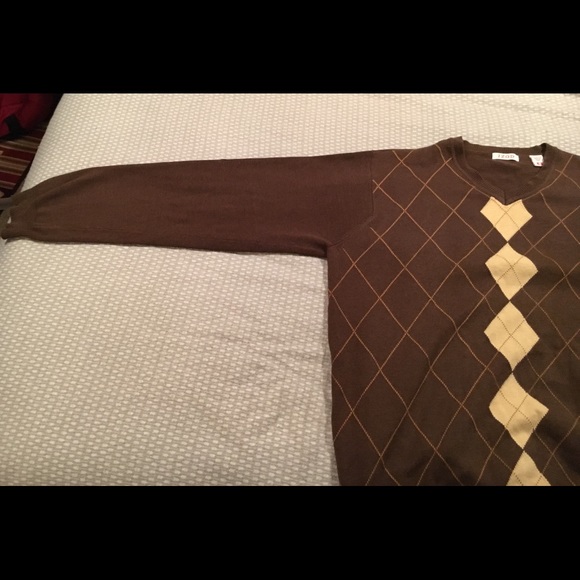 Brown Izod Men size large sweater Y2K EUC dress business top - Picture 6 of 7